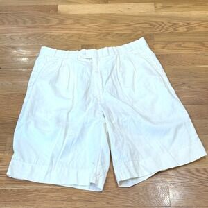 Vtg Gray Peters Mens 36 Pleated Shorts Cream‎ Silk Blend Vintage Luxury Classic